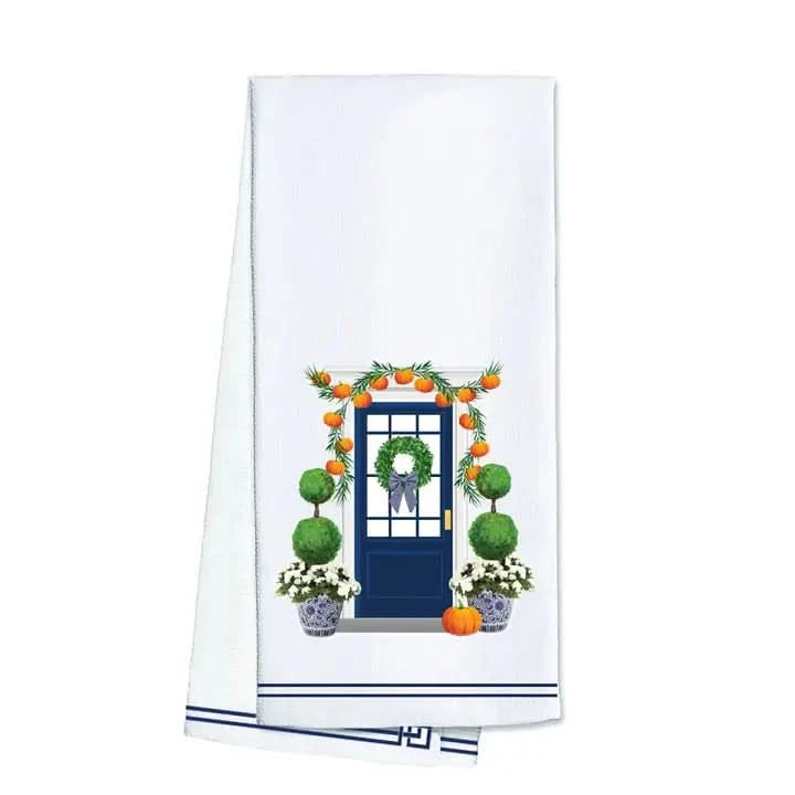 Fall Front Door Tea Towel