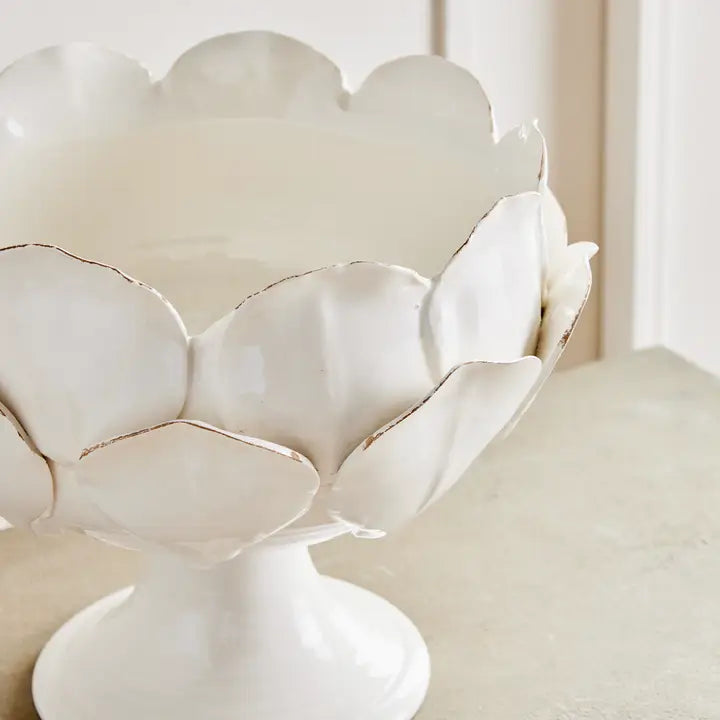 Decorative Pedestal Bowl with Petals