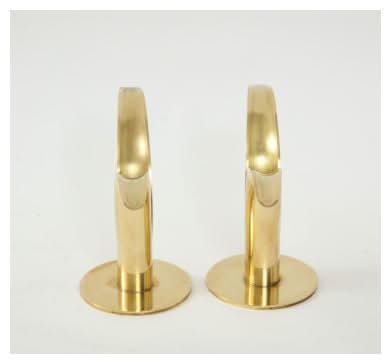 Set of Two Brass Lily Swedish MCM Candle Holders