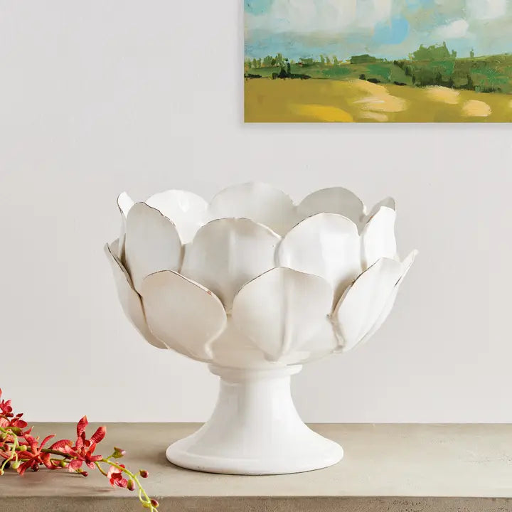 Decorative Pedestal Bowl with Petals