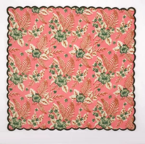 Set of Six Napkins in Pink Tropical Flowers Print
