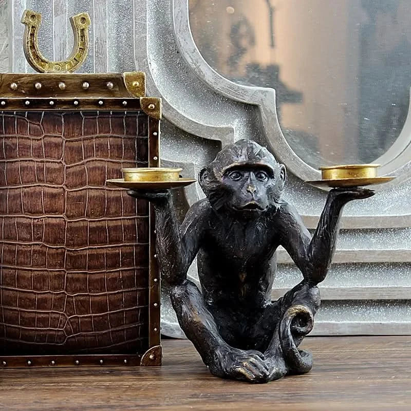Monkey Double Candle Holder