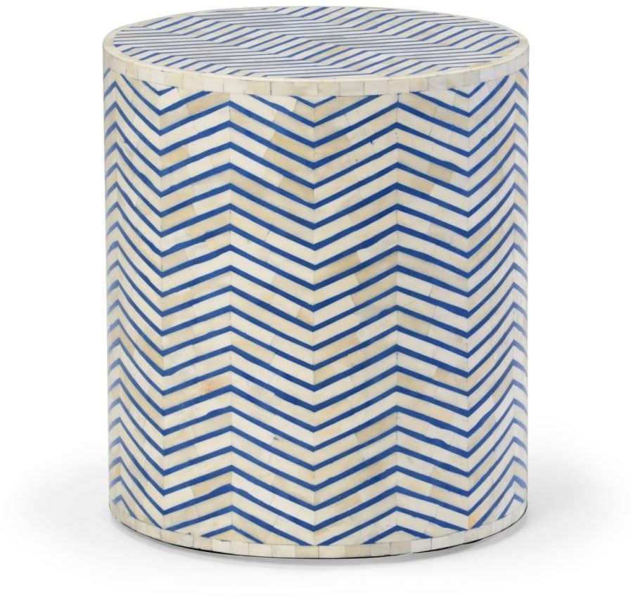 Bone inlay Chevron Stripe Garden Stool