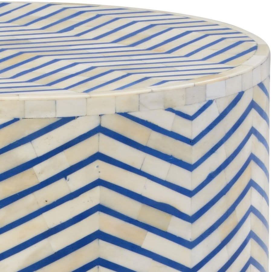 Bone inlay Chevron Stripe Garden Stool