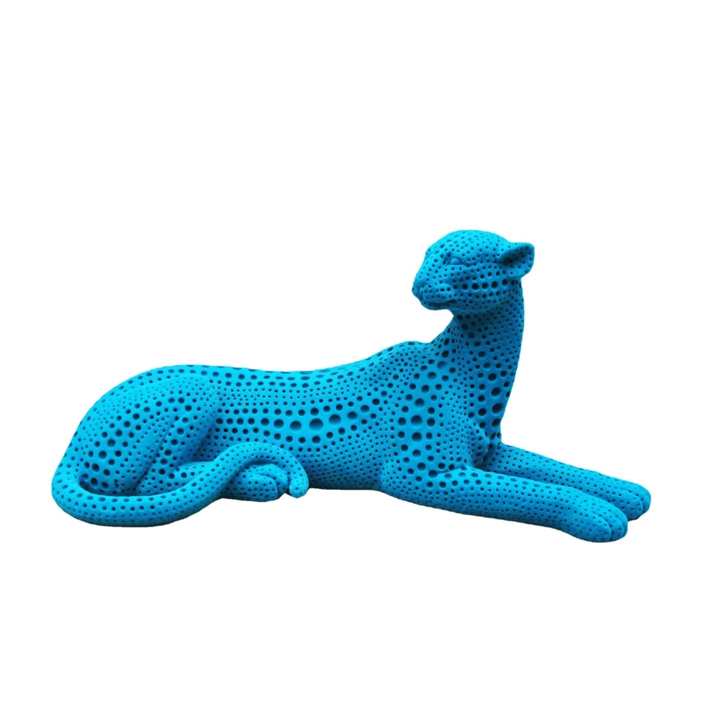 Decorative Flocked Cheetah Statues