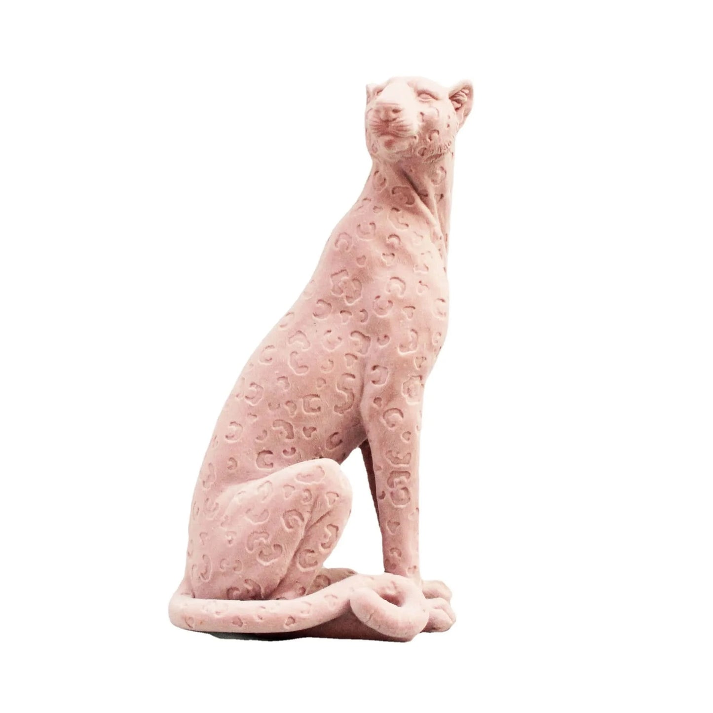 Decorative Flocked Cheetah Statues