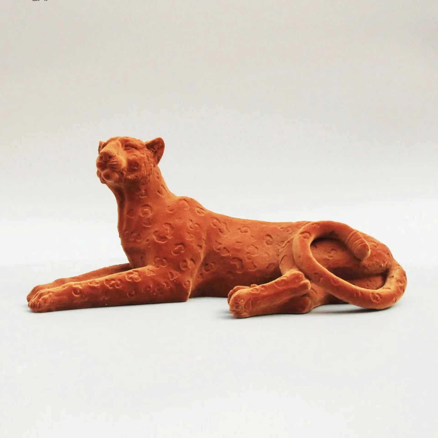 Decorative Flocked Cheetah Statues