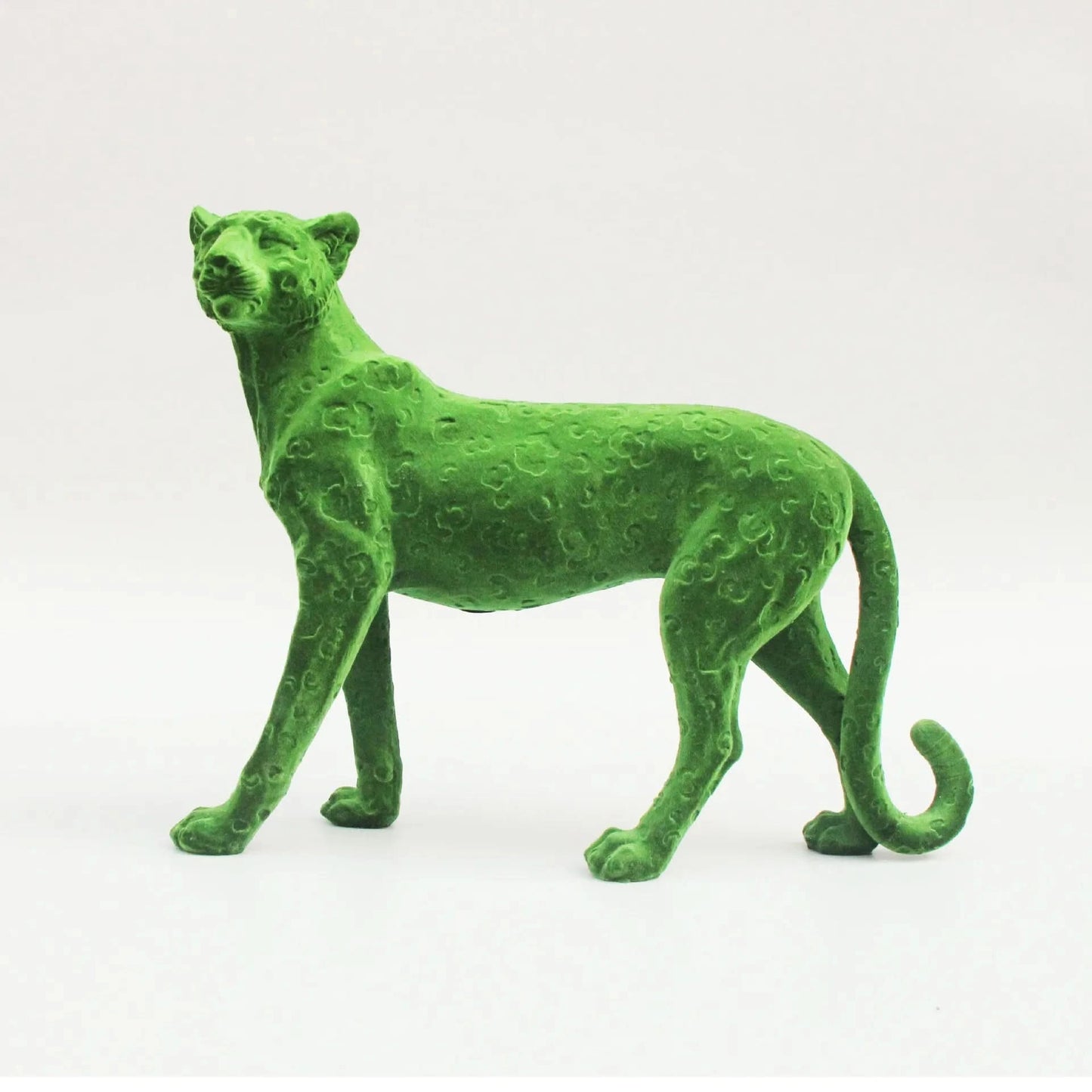 Decorative Flocked Cheetah Statues