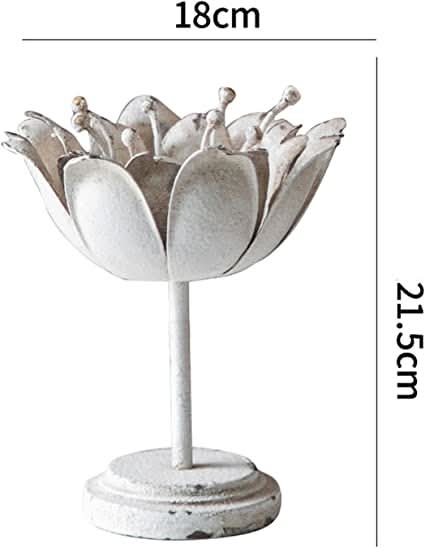 Set of Two Metal Vintage Lotus Candle holders