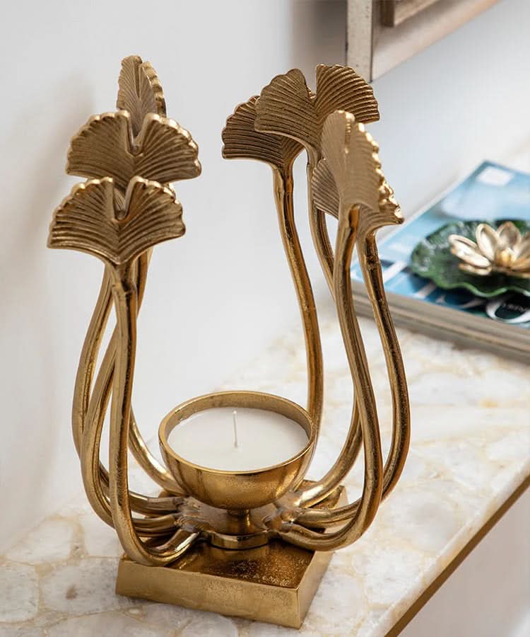 Ginkgo Leaf Candle Holder