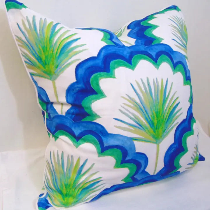 Tropical Palm Leaf Throw Pillow