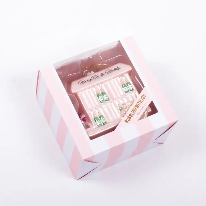 Pink Champagne Cart Ornament