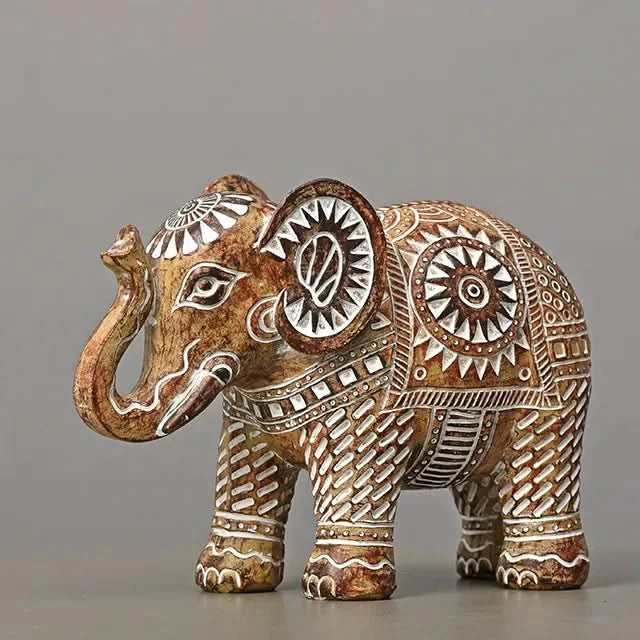 Safari Elephant Resin Statue Small