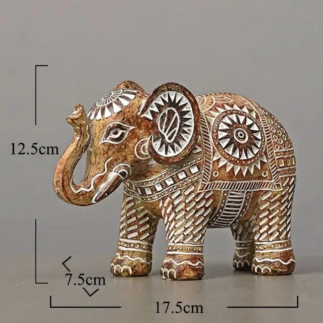 Safari Elephant Resin Statue Small