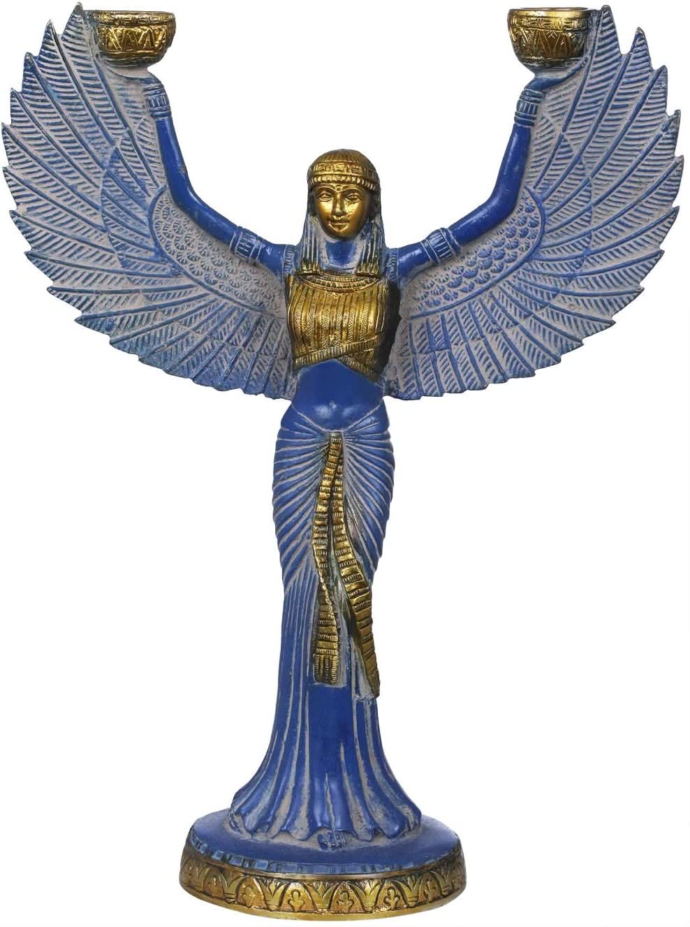 Brass Candle Holder Egyptian Sculpture