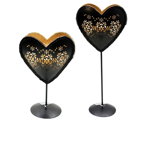 Set of Two Heart Shaped Votive Holders