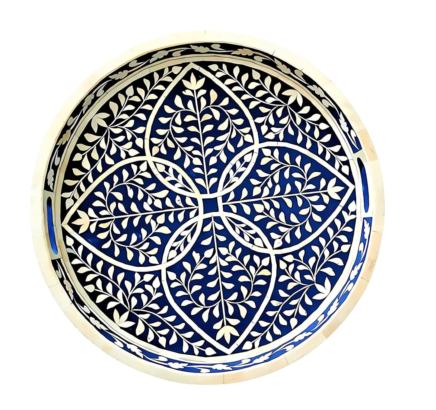 Bone Inlay Round Tray Large