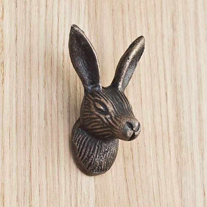 Antique Brass Hare Door Knob Set of Four