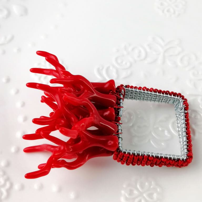 Set of 6 Acrylic Coral Napkin Rings in Multiple Colors