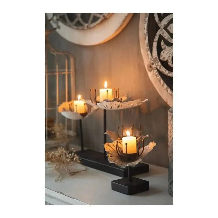 Set of Three Lotus Candle Holders