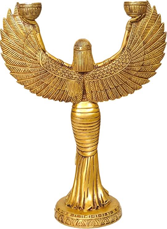 Brass Candle Holder Egyptian Sculpture