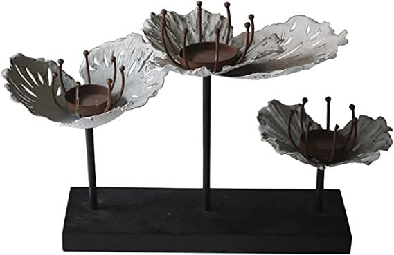 Set of Three Lotus Candle Holders