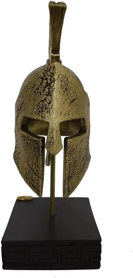 Roman Helmet Statue in Gold Resin