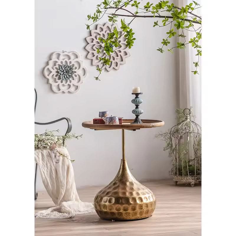 Metal and Wood Side Table