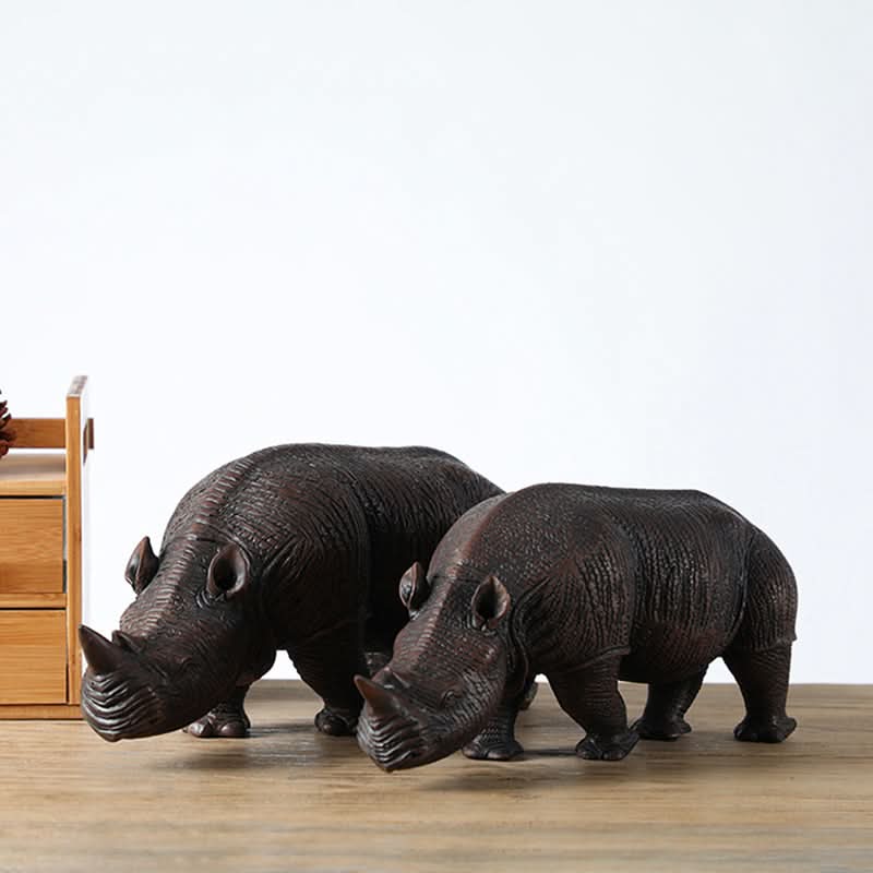 Set of Two Decorative Rhinoceros Sculpture For Living Room