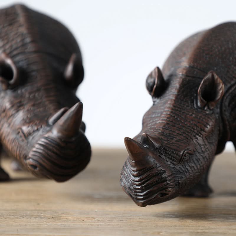 Set of Two Decorative Rhinoceros Sculpture For Living Room