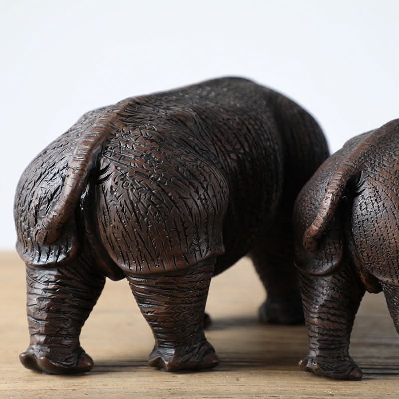 Set of Two Decorative Rhinoceros Sculpture For Living Room
