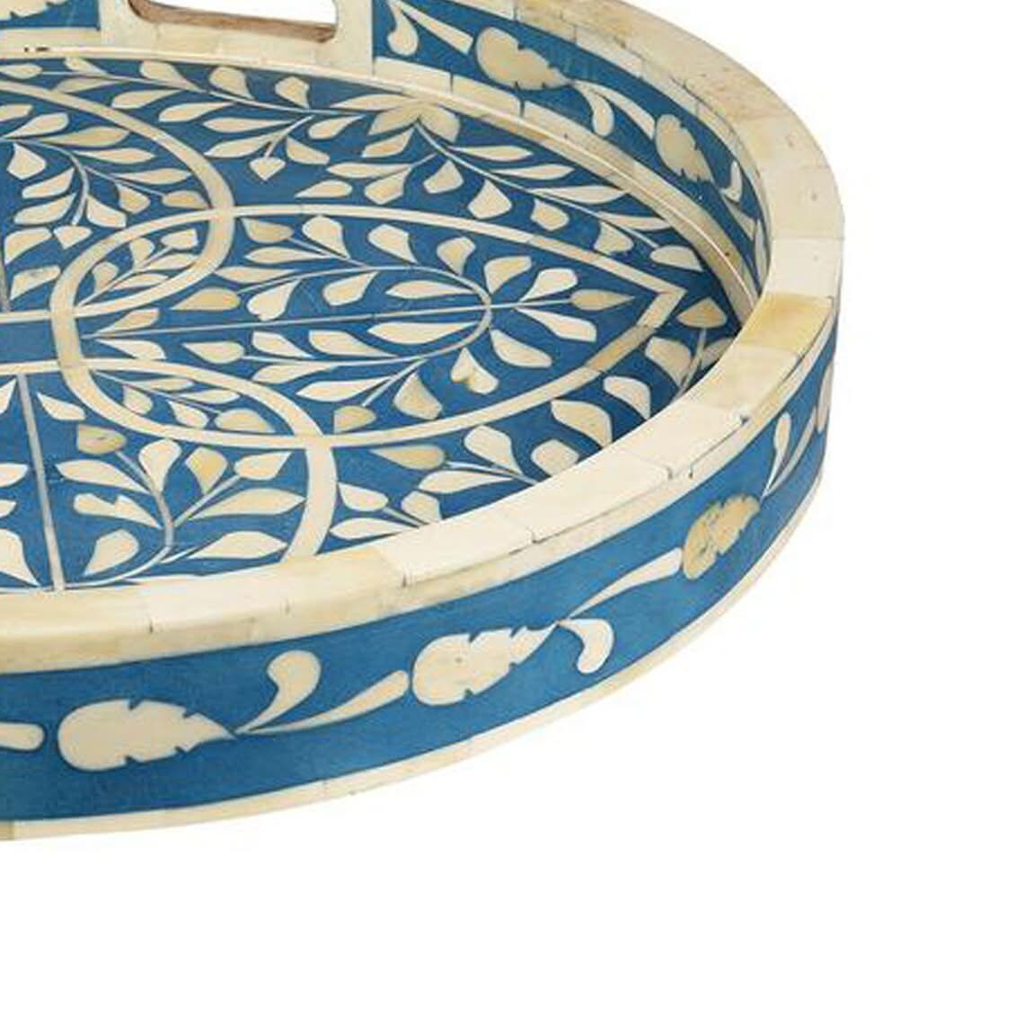 Bone Inlay Round Tray Large
