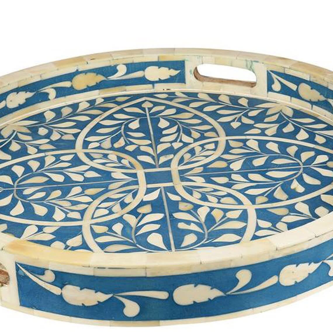 Bone Inlay Round Tray Large