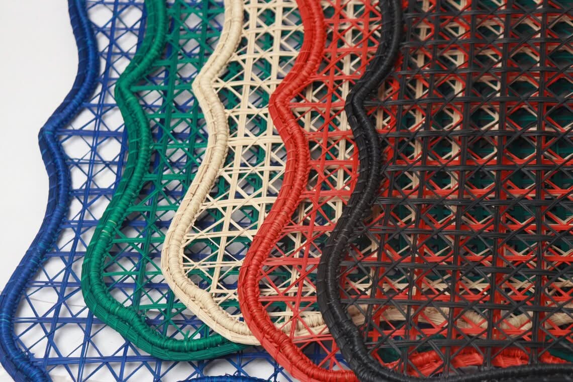 Set of Four Hand Woven Palm Leaf Placemats