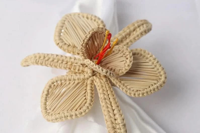 Set of Six Orchid Napkin Rings in Multiple Colors