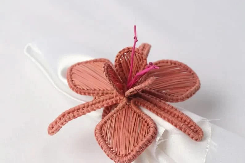 Set of Six Orchid Napkin Rings in Multiple Colors