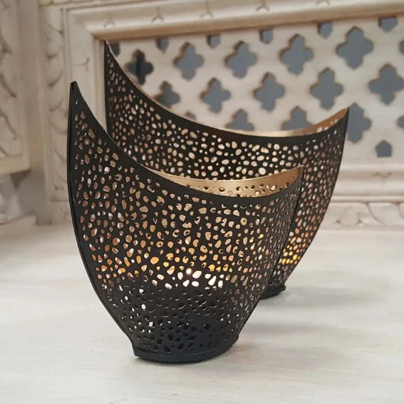 Two Semi Circle Lasercut Votive Holders