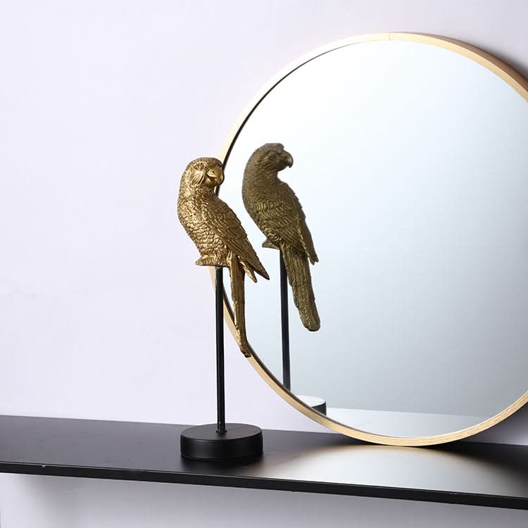 Gold Tone Resin Parrot Statue