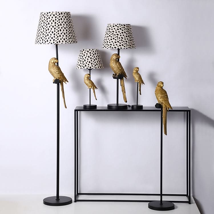 Gold Tone Resin Parrot Statue
