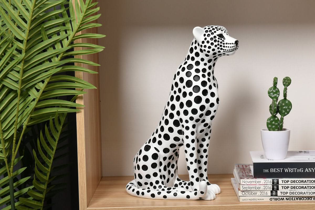 Modern Ceramic Leopard Statue