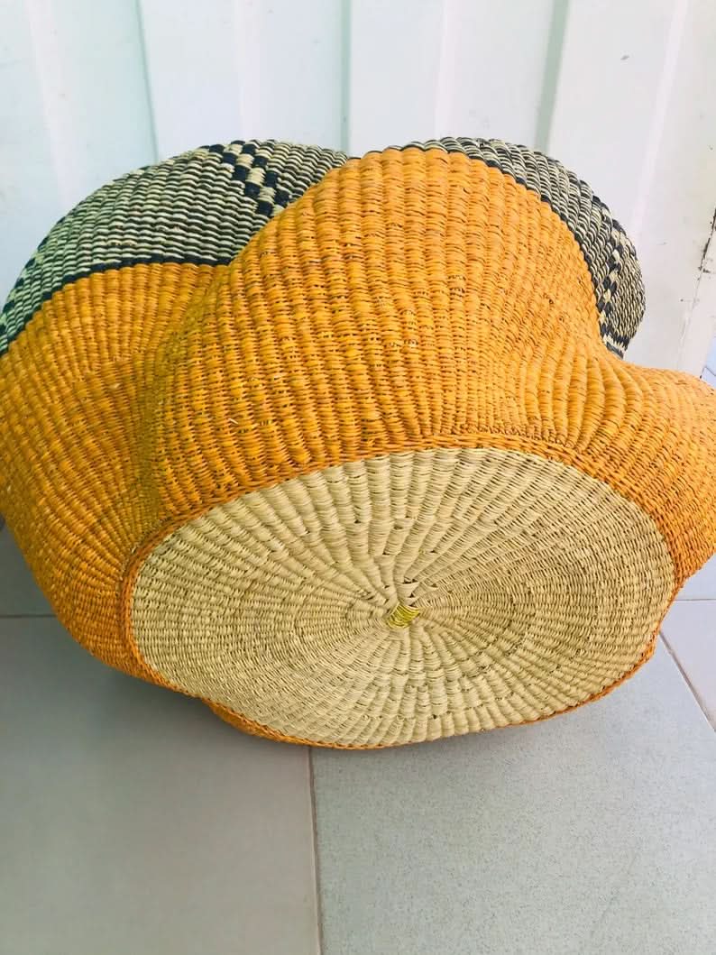 Double Headed Bassabassa Basket in Sunshine and Black Tribal