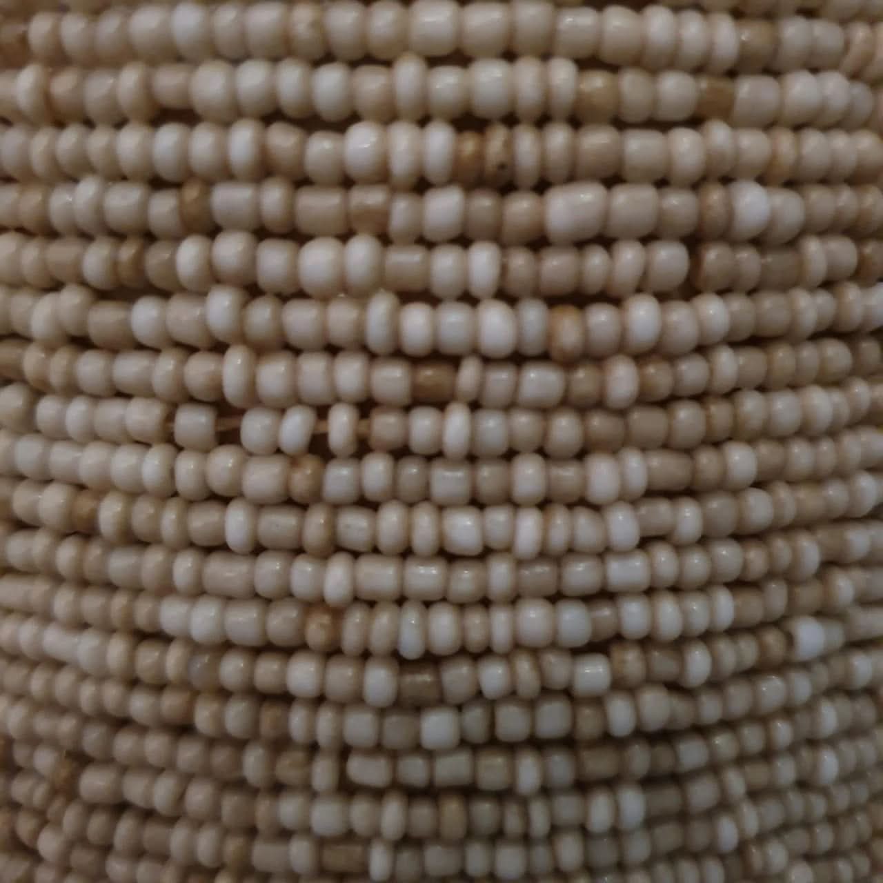 Round Beaded Medium Storage Boxes Bamboo in Natural