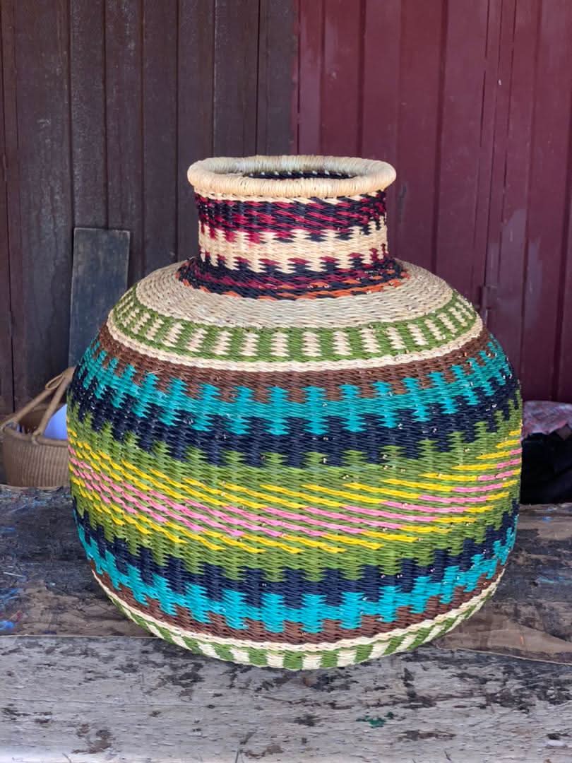 Hand Woven Flower Pot Multi 3