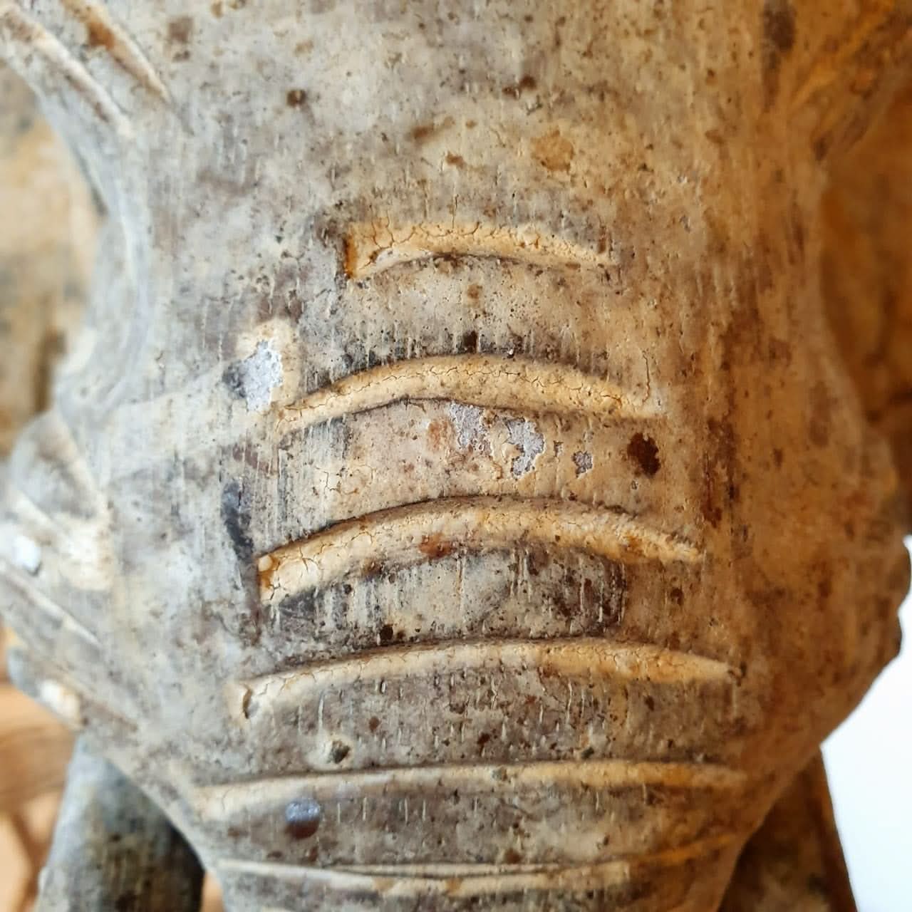 Hand Carved Good Luck Elephant on a Stand in Small