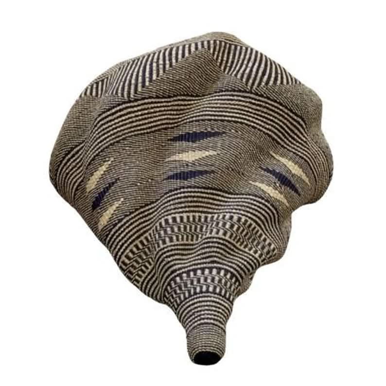 Twisted " Shell " Ghana Basket in  Black Tribal