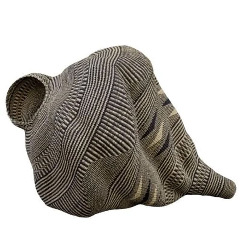 Twisted " Shell " Ghana Basket in  Black Tribal