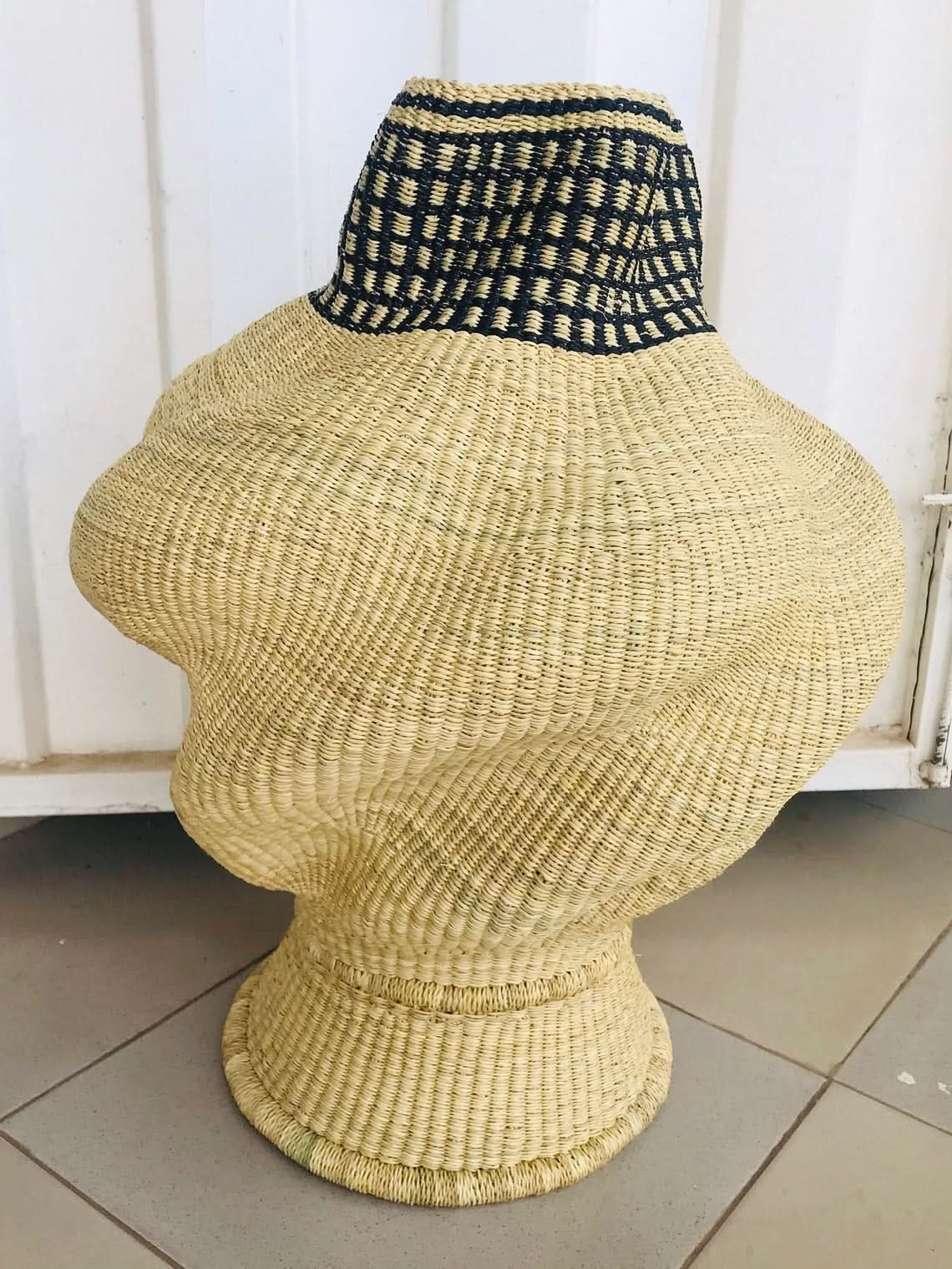 Large Twisted Bassabassa Basket in Natural and Black
