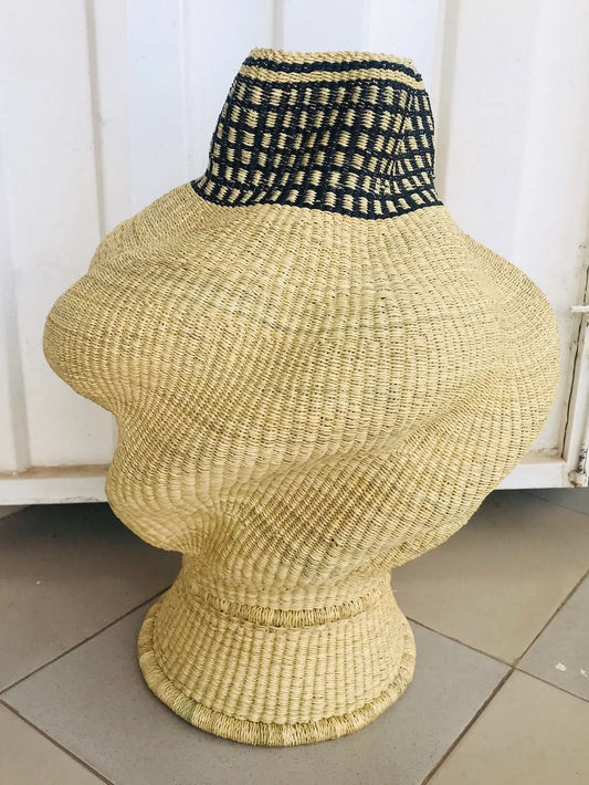 Large Twisted Bassabassa Basket in Natural and Black