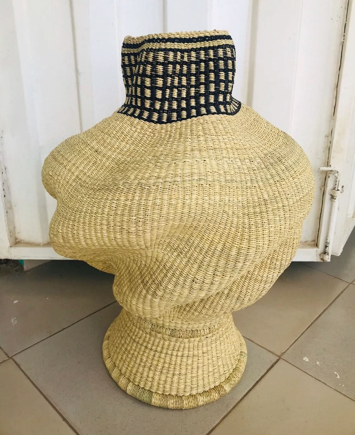 Large Twisted Bassabassa Basket in Natural and Black