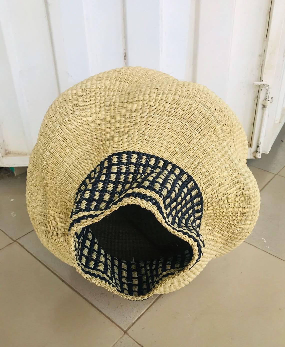 Large Twisted Bassabassa Basket in Natural and Black